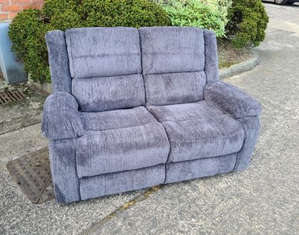 Perth Fabric 2 Seater Recliner Sofa - Charcoal