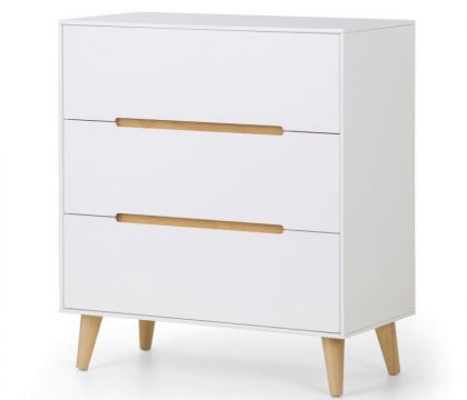 Alicia 3 Drawer Chest - White / Oak Effect