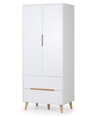 Alicia 2 Door 2 Drawer Wardrobe - White / Oak Effect