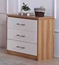 3 drawer chest on sale white gloss