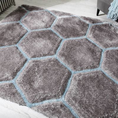 Honeycomb Rug 80x150 - Duck Egg