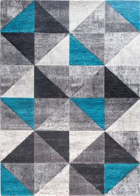 Impulse Triad Rug 67x120 - Black / Teal