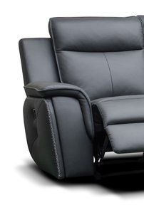 Infiniti Leather 2 Seater Recliner Sofa - Dark Grey