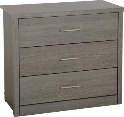 Lisbon 3 Drawer Chest - Black Wood Grain