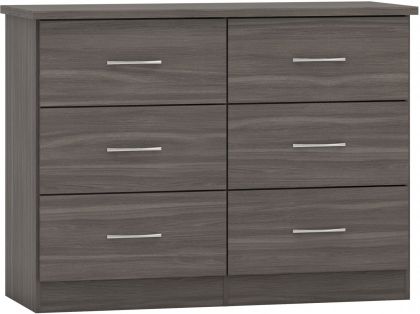 Nevada 6 Drawer Chest - Black Wood Grain