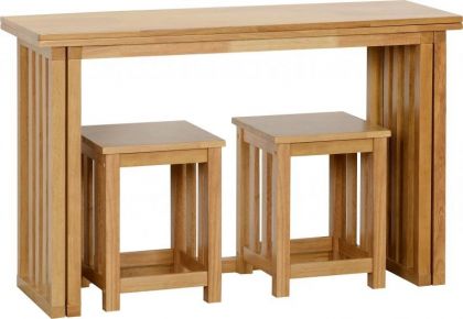 Richmond Stools Foldaway Dining Set - Oak Varnish