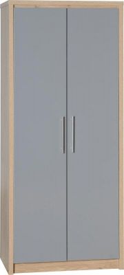 Seville 2 Door Wardrobe - Grey High Gloss