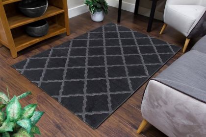 Toscana Lattice Rug 80 x 150 - Dark Grey