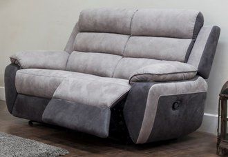 Duplicate  Fabric 2 Seater Recliner Sofa 2RR - Smoke / Grey