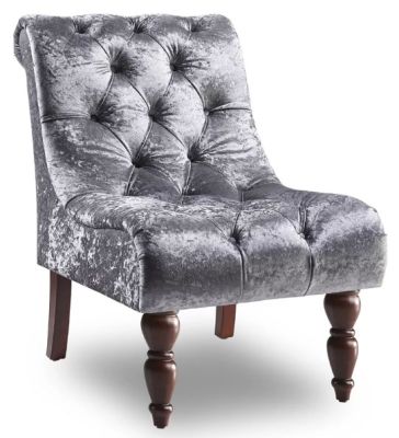 Ashley Crushed Velvet Chair - Silver