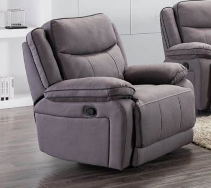 Brody Fabric 1 Seater Recliner Sofa - Light Grey STORM