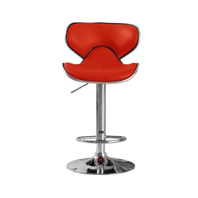 Hillside Bar Stool PU - Chrome & Red (Sold in 2s)