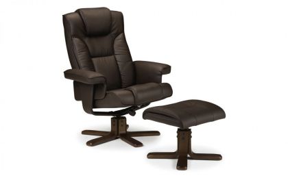 Malmo Recliner & Footstool - Brown