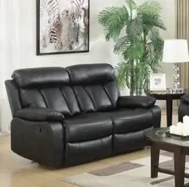 Merrion 2 Seater Recliner Sofa - Black