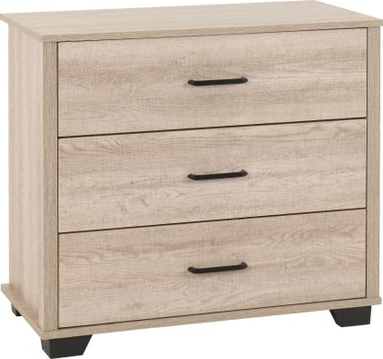 Oliver 3 Drawer Chest - Light Oak Effect