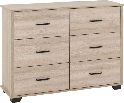 Oliver 6 Drawer Chest - Light Oak Effect