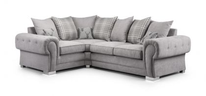 Verona Fabric Corner Sofa 2C1 - Light Grey SCATTER BACK