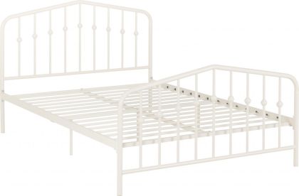 York Metal Double Bed 4ft 6in - White