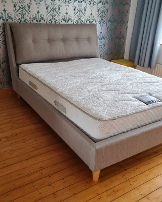 Kate Fabric King Size Bed 5ft - Silver