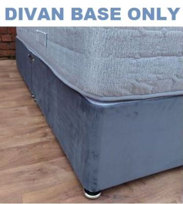 Ballygalley Fabric Kingsize DIVAN BASE 5ft with 2 Drawers Footend - Plush Charcoal