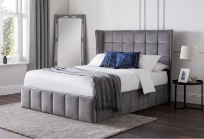 Gatsby Storage Ottoman King Size Bed 150Cm - Light Grey