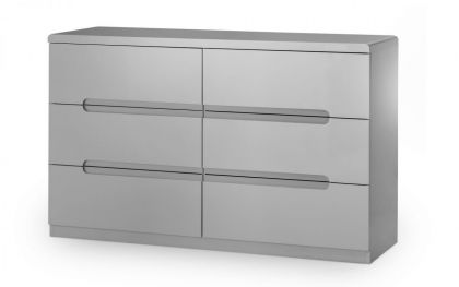 Manhattan 6 Drawer Wide Chest - Grey