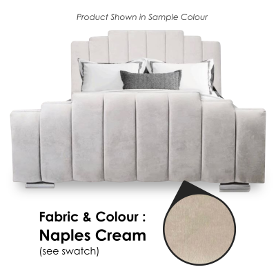 Salamanca Fabric Double Bed 4ft 6in - Naples Cream 