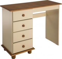 Sol 4 Drawer Dressing Table - Cream / Antique