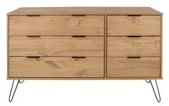 Augusta 3+3 Drawer Wide Chest - Antique Wax