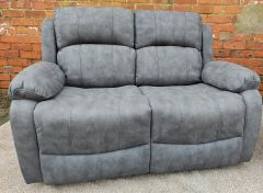 Yukon Fabric 2 Seater Recliner Sofa - Grey