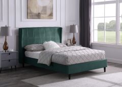 Amelia Fabric King Size Bed 5ft - Green Velvet