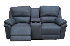 Trafalgar Fabric 2 Seater with Console - Dark Grey