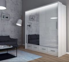 Maja Sliding Wardrobe 200cm - White