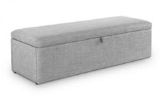 Sorrento Fabric Blanket Box - Light Grey