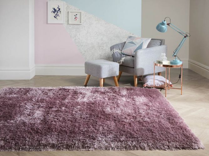 Pearl Shaggy Rug 80cm X 150cm Mauve